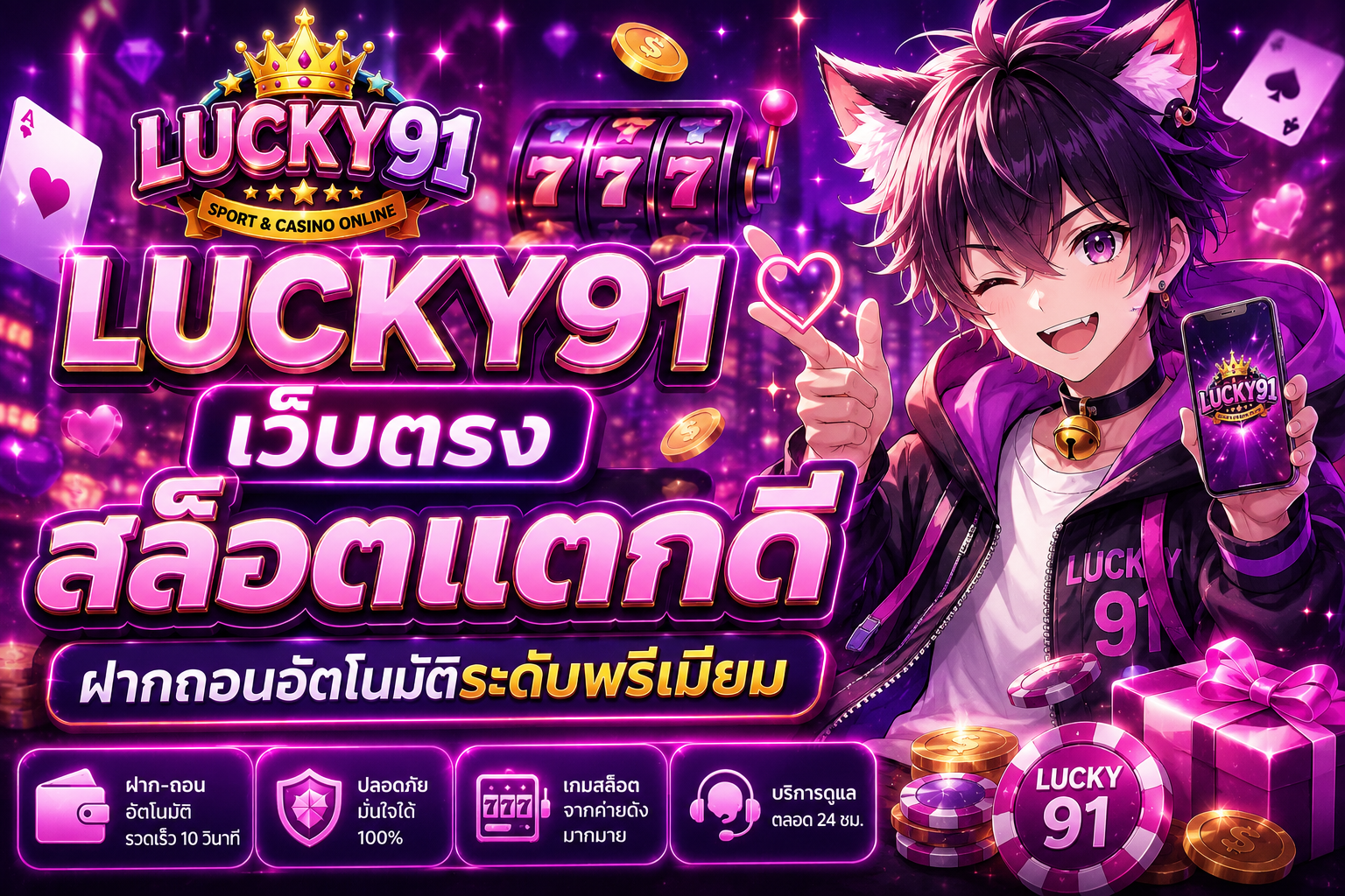 LUCKY91 เว็บตรง สล็อตแตกดี ฝากถอนอัตโนมัติ เล่นง่าย รองรับวอเลท ครบจบในเว็บเดียว